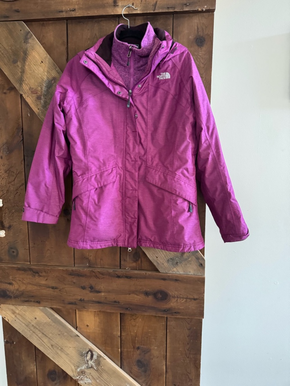 The North Face Magenta Hooded Ski Jacket